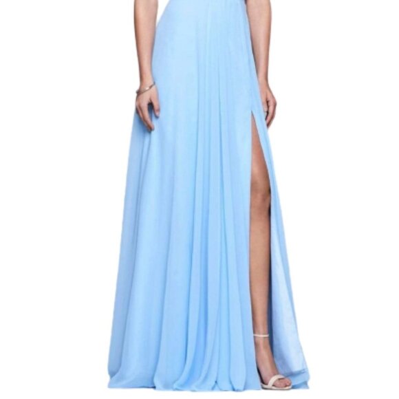NWT Faviana 10000 Prom Dress Chiffon Blue Size 0 - Picture 2 of 8